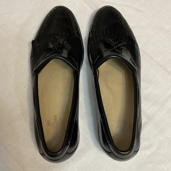 Mens Black Genuine Leather SAS Kiltie Tassel Loafer Shoes  Size 12 N - Picture 5 of 10